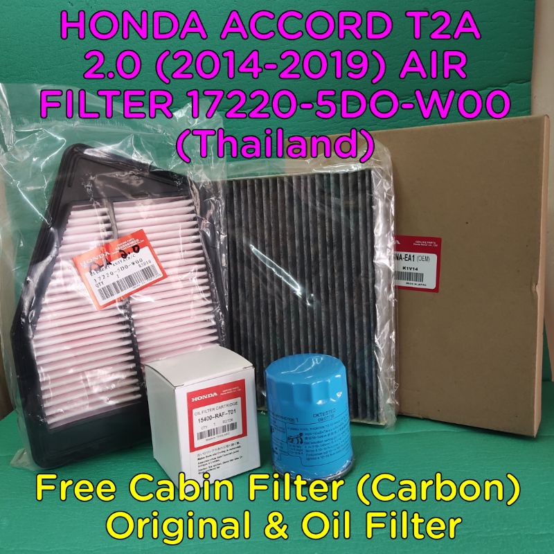 HONDA ACCORD T2A 2.0 (20142019) AIR FILTER 172205D0W00 Free Cabin