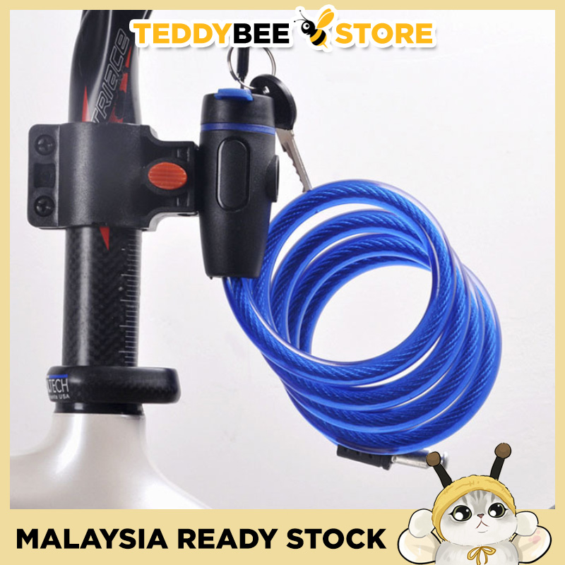 Universal AntiTheft Locks Bike Locker 1m Long Steel Cable Coil