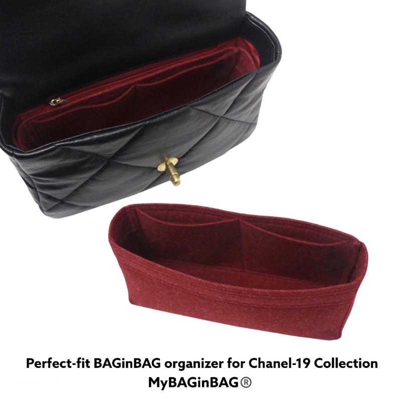  KMKaiMao Chanel 19 Shopping bag Organizer, Chanel 19 Shopping  bag Insert (Red)