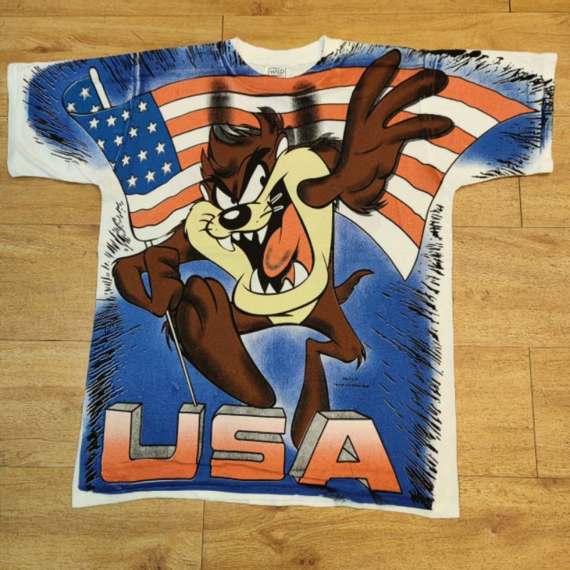 TAZMANIA USA OVP OVERPRINT CARTOON เสื้อลายการ์ตูน แทสมาเนีย | Shopee ...