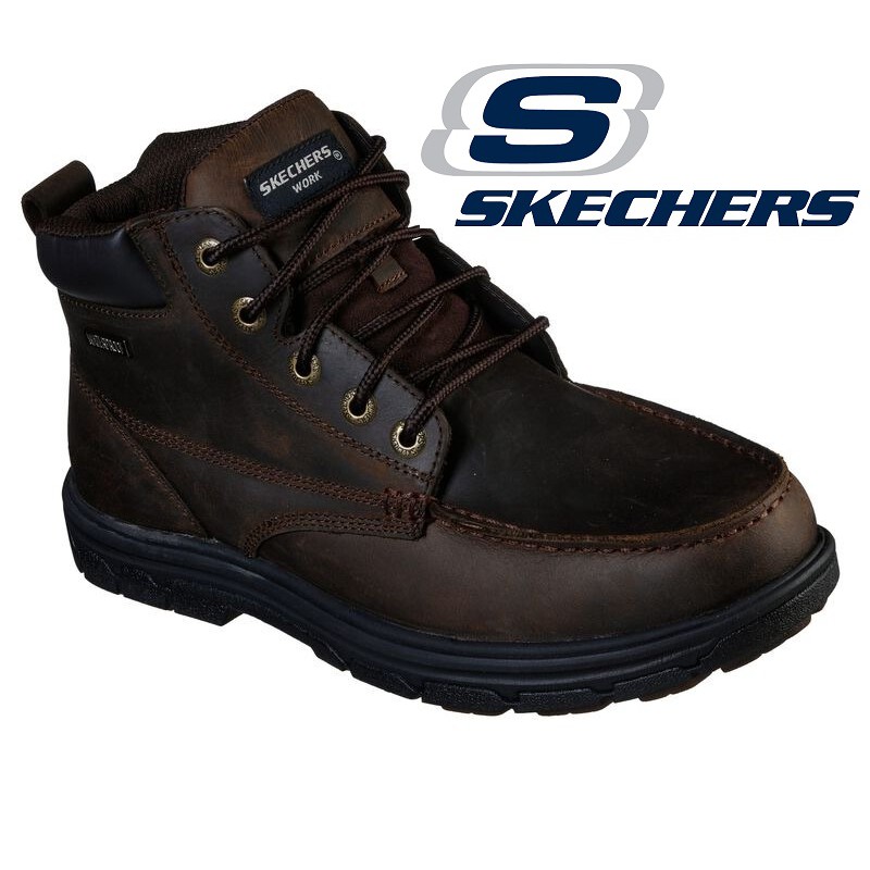 Memory Foam Botas De Seguridad Skechers Relaxed Fit: Vicksburk  Impermeables, Marrón Slip Resistant