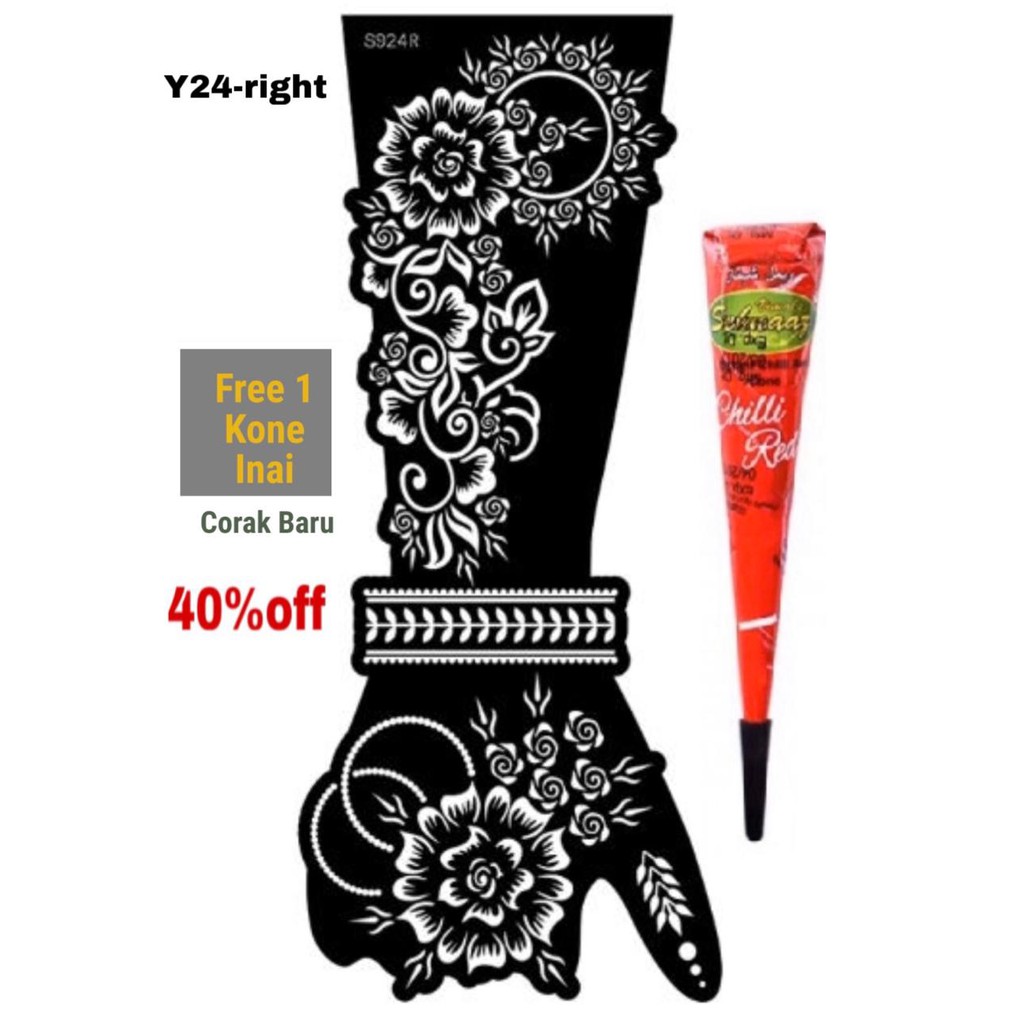 Sticker Corak Inai / Henna Stencils New Designs | Shopee Malaysia