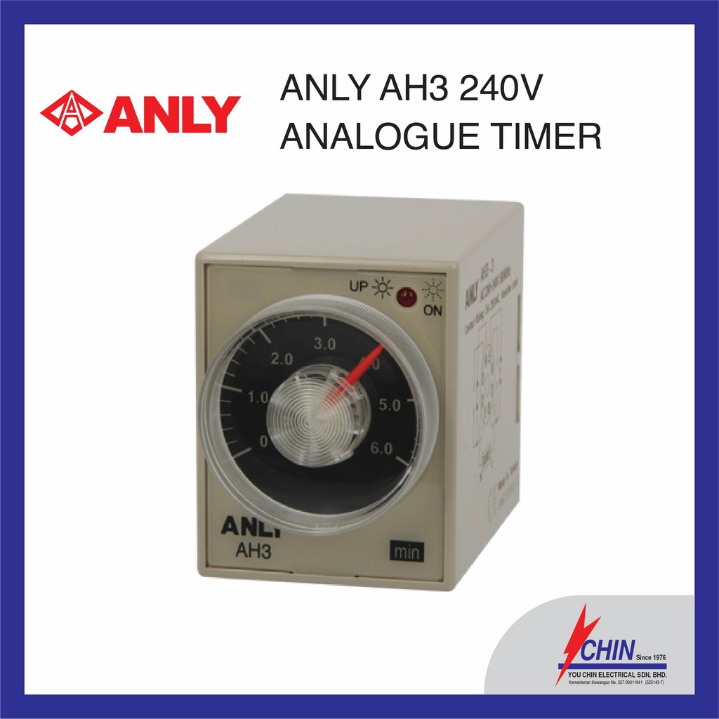 ANLY AH3 240V SINGLE RANGE ANALOGUE TIMER | Shopee Malaysia