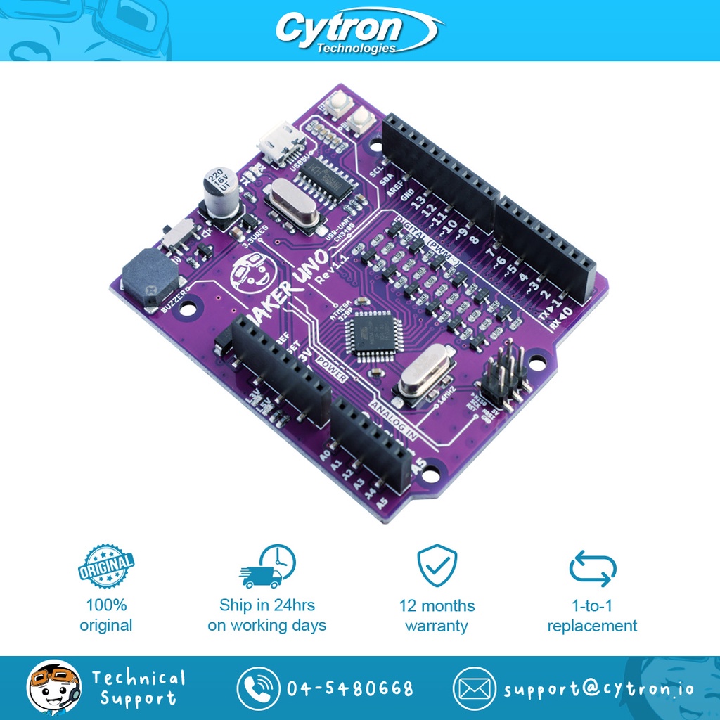 Cytron Maker UNO - for FYP RBT Project Built-in LEDs Buttons Buzzer ...