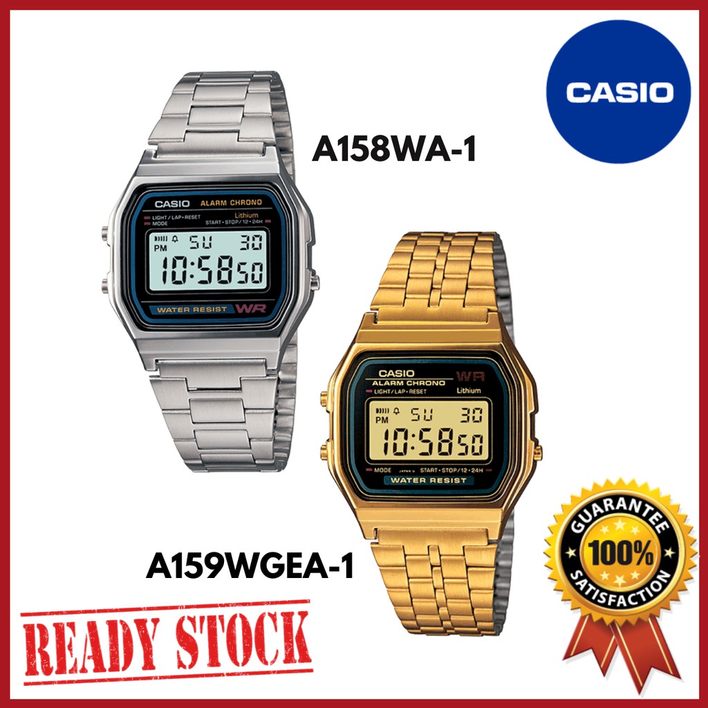 Casio a158w online gold