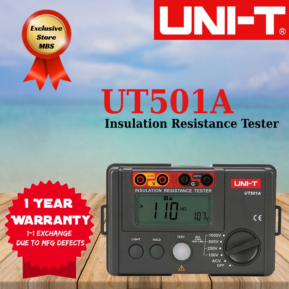 UNI-T UT501A Insulation Resistance Tester Meter Earth Ground Resistance ...