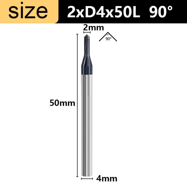 OTOTEC 60° 3 Flutes Chamfer End Mill 60 Degree Milling Cutter V Groove Router Bit Milling Accessories For Carving V Groove CNC Lettering And Signs