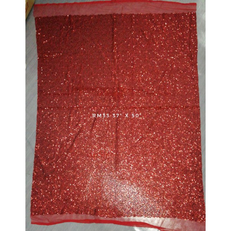 Sequin Lace Merah berkilat | Shopee Malaysia