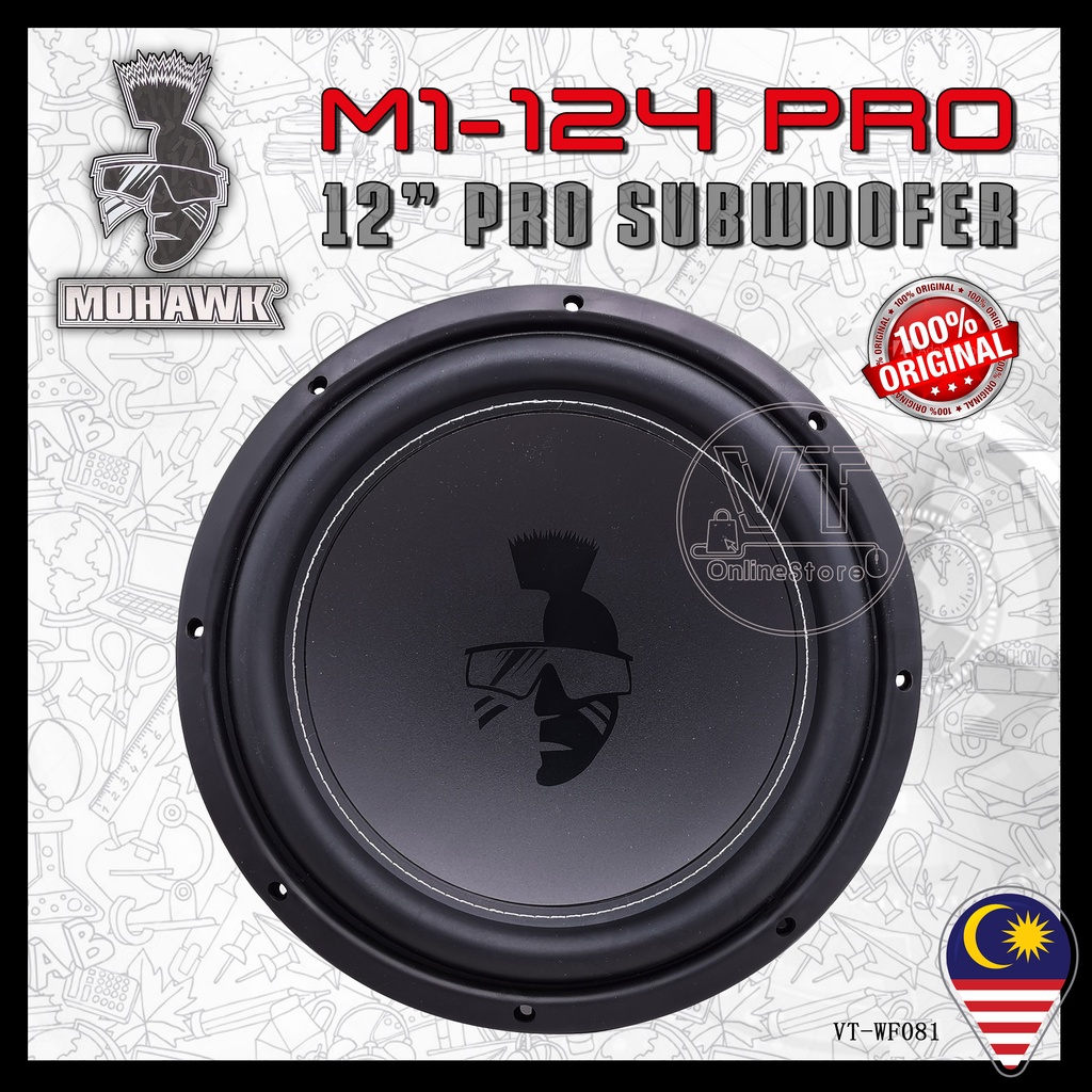 MOHAWK 12" M1457PRO Car Single Voice Coil 4Ohm Single Subwoofer