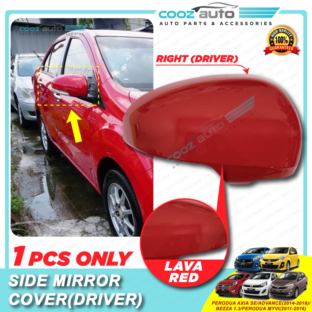 Perodua Axia SE / Advance 2014 2019 Side Mirror Cover LAVA RED (Right