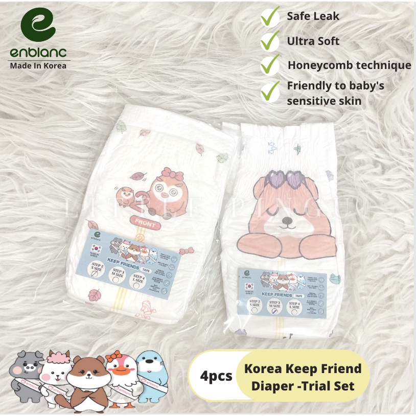 (TRIAL / SAMPLE Pack) Enblanc Korea Keep Friend Diapers Tape S/M