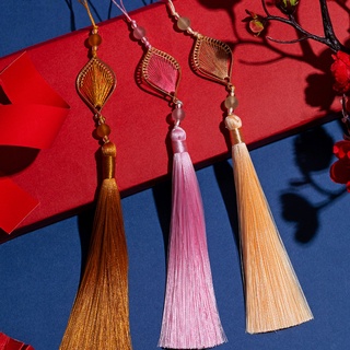 1PC Transfer Bead Gradient Tassel Silky Handmade Tassels with Loop