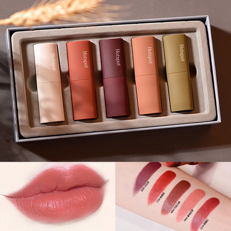 HOTSPOT 5Color/Set HANDAIYAN Lipstick Liquid Matte Waterproof Lip