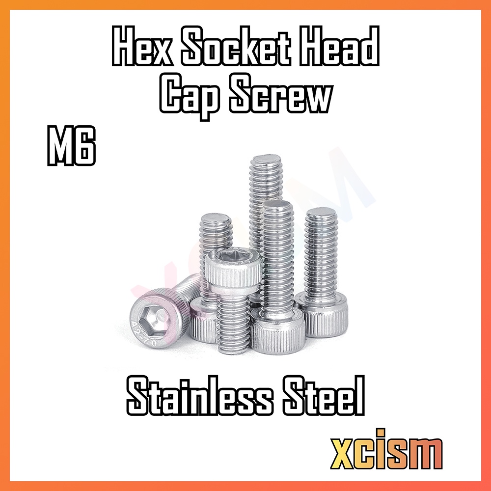 [M6] Hex Socket Head Cap Screw Allen Key Hexagon Bolt Skru Soket ...