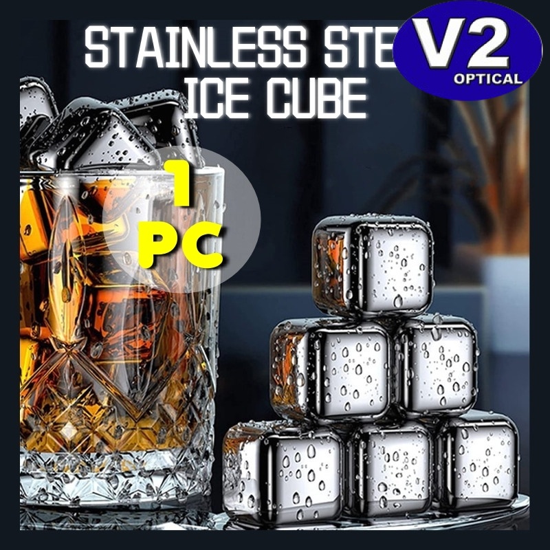 (1 PC) Reusable Stainless Steel Ice Cube 304 Food Grade Ice Maker Ice ...