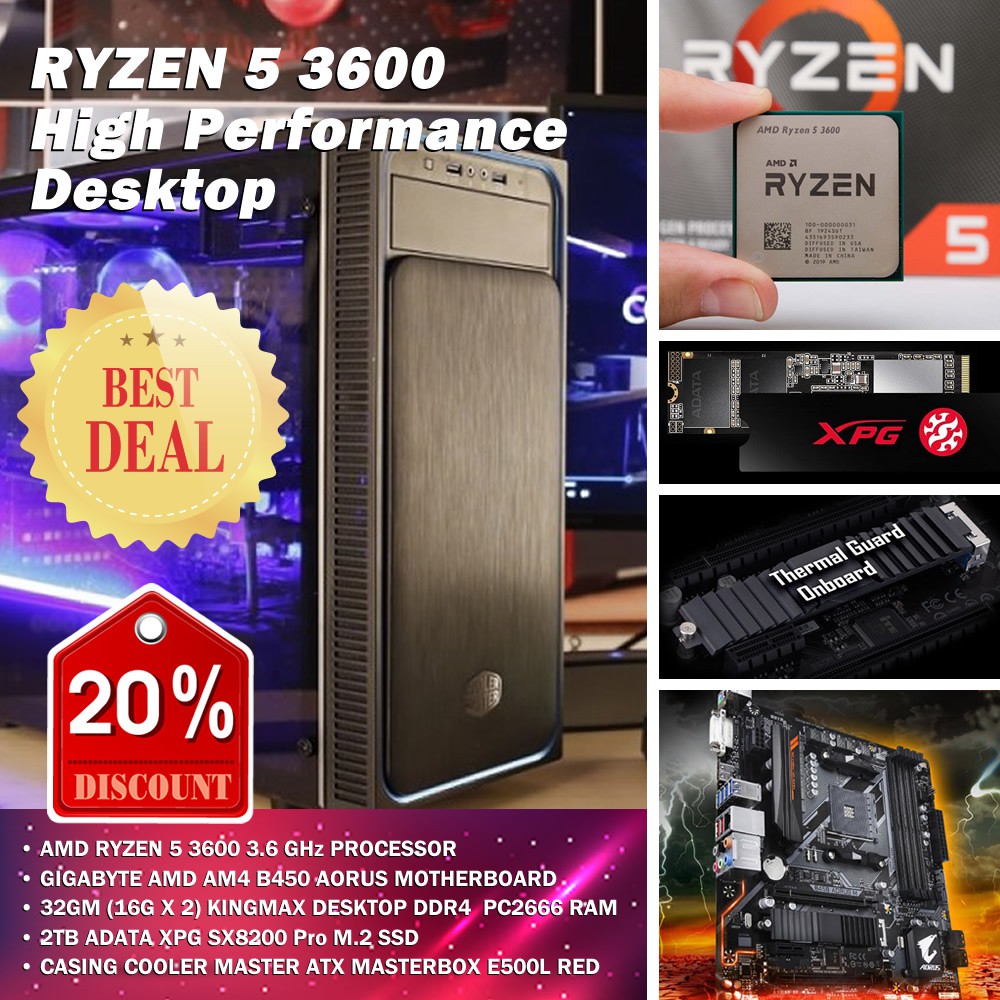 [More than 20% off] AMD Ryzen 5 3600 Processor High Performance Desktop ...