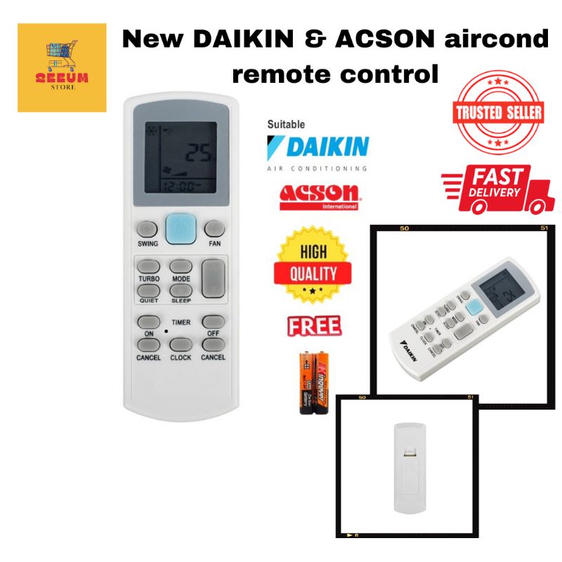 NEW DAIKIN ACSON Aircon Air Conditioner Remote Control ECGS02 ECGS02-i ...