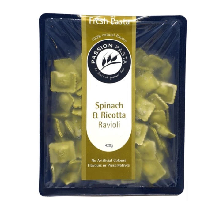 Fresh Pasta | Passion Pasta Spinach & Ricotta Ravioli | Halal 420g ...