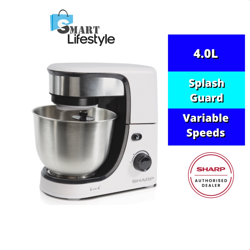 Sharp 350W 4.0L Stand Mixer / Hand Mixer EMS80WH Variable speeds ...