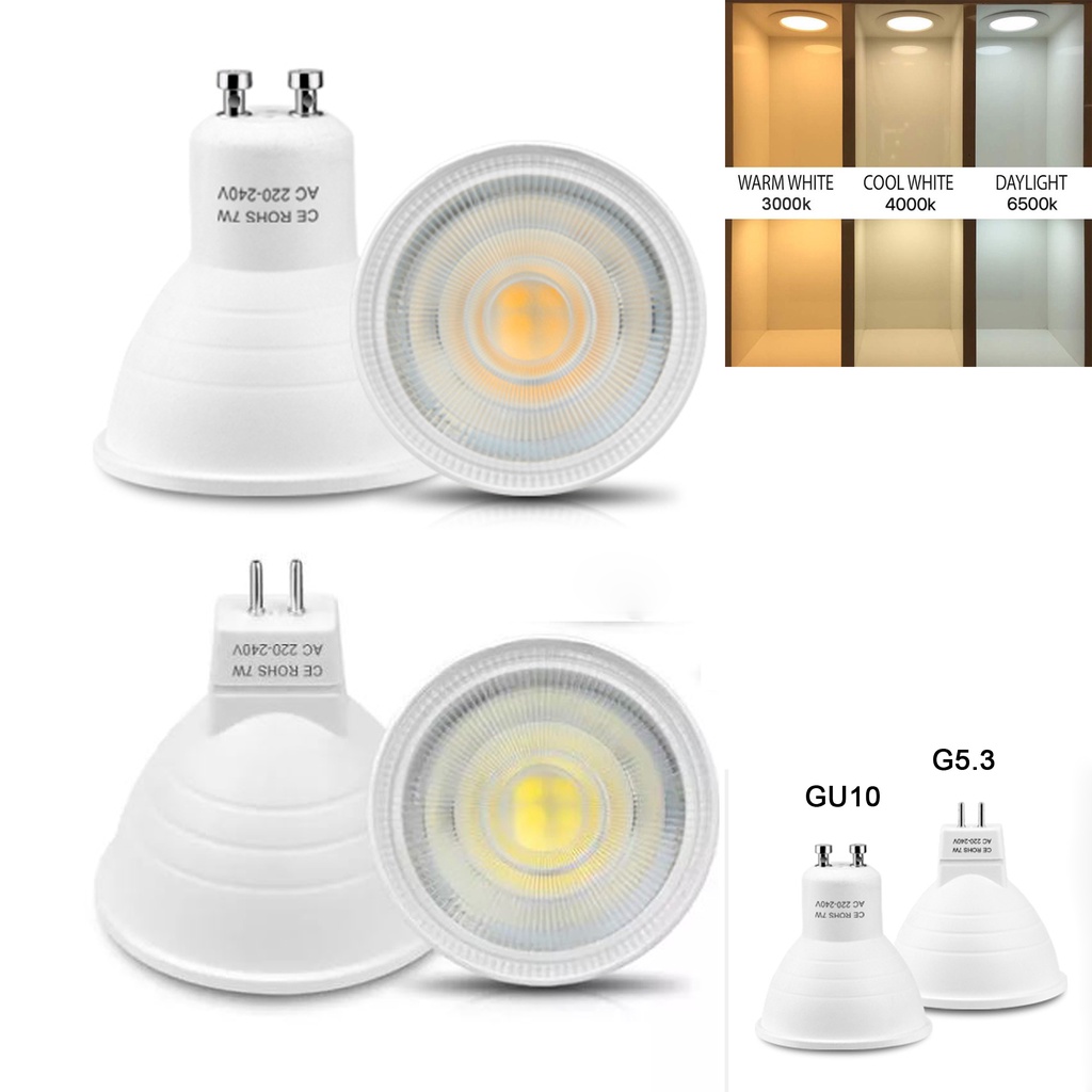3H 240V G5.3/GU10 6W Shorten MR16 SMD 2835 LED Bulb [Replace MR16 Halogen Bulb] Shopee Malaysia