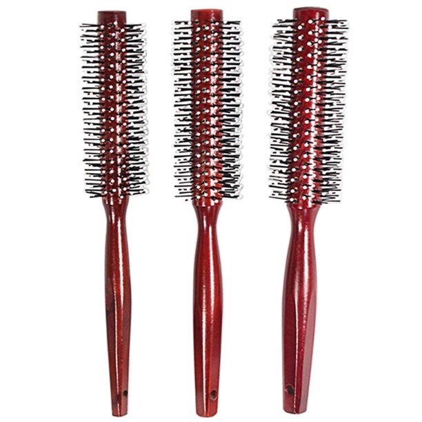 Wooden Hair Rolling Brush Round Comb Blower Comb (S /M /L) Ready Stock ...