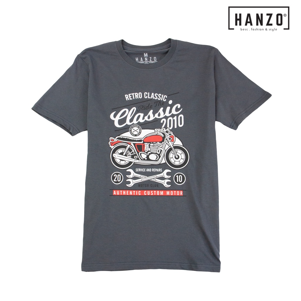 HANZO Men T-shirt Short Sleeve Graphic Tee Baju T-shirt Lelaki-RETRO ...