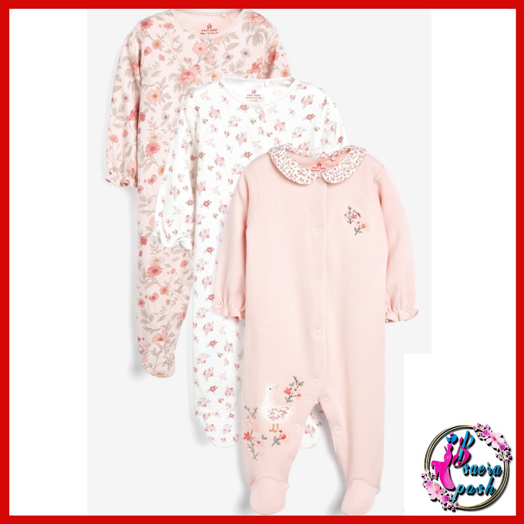 NEXT UK SLEEPSUITS NEXT BABY FLORAL DESIGN Shopee Malaysia