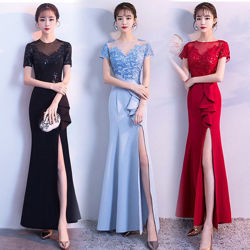 Long dress for dinner on sale party