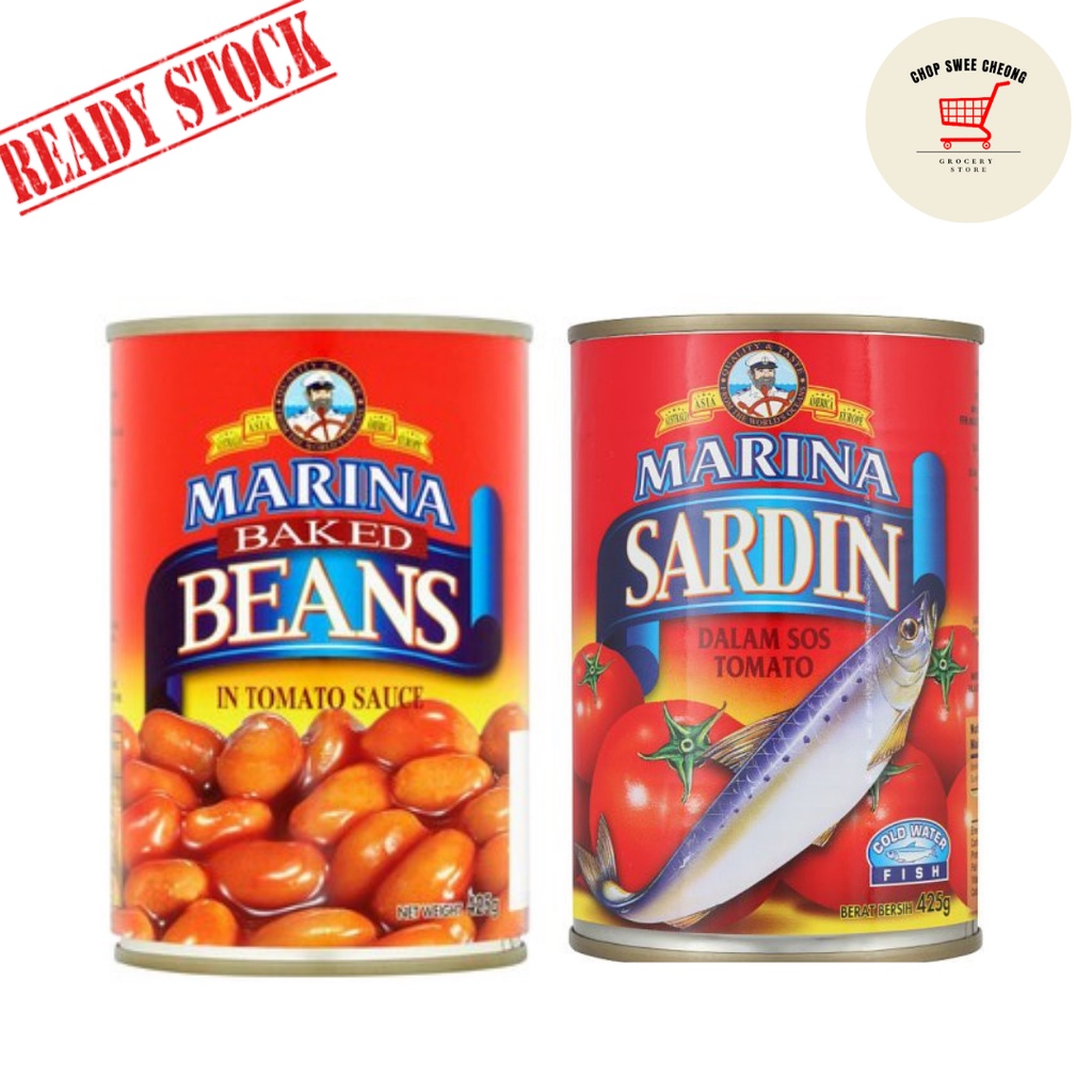 [HALAL] Marina Sardines/ Baked Beans in Tomato Sauce 425g BUNDLE Shopee Malaysia