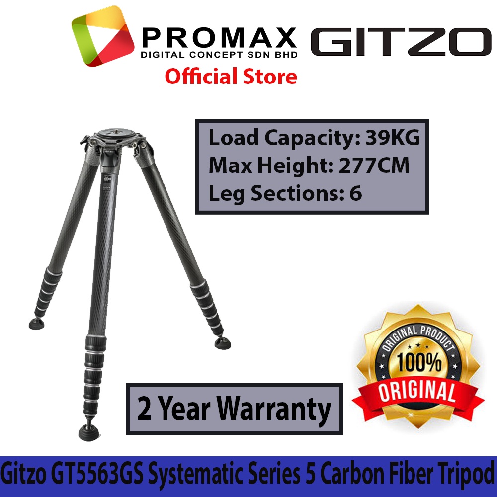 Gitzo GT5563GS Systematic Series 5 Carbon Fiber Tripod (Giant ...