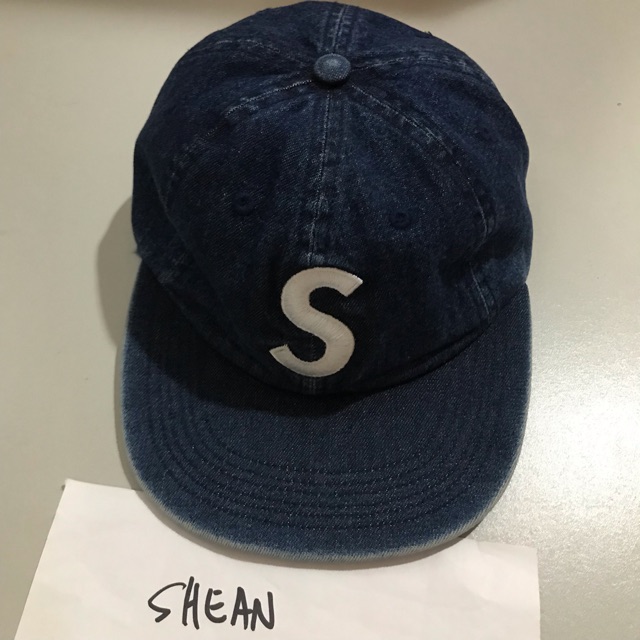 Supreme SS17 Washed Denim S Logo 6 Panel Cap