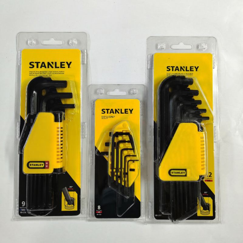STANLEY Hex Allen Key Set MM/SAE Allen Key 8pcs/9pcs/12pcs Shopee