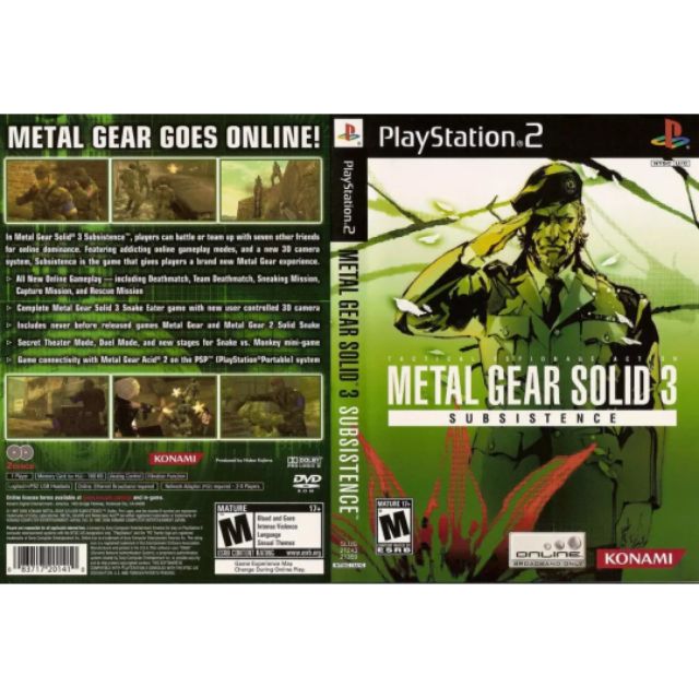 Metal gear solid 2024 3 subsistence ps2