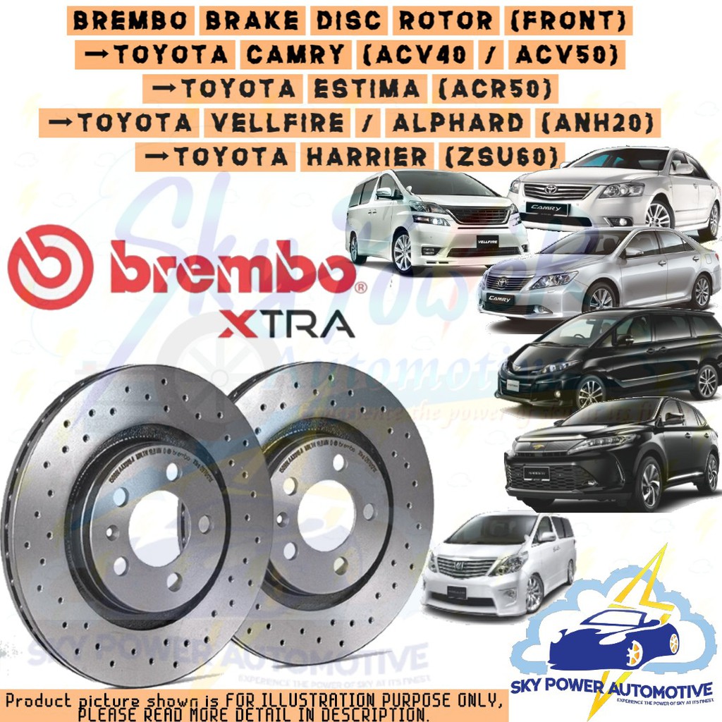 BREMBO XTRA TOYOTA CAMRY ACV40 50 ESTIMA ACR50 VELLFIRE ALPHARD