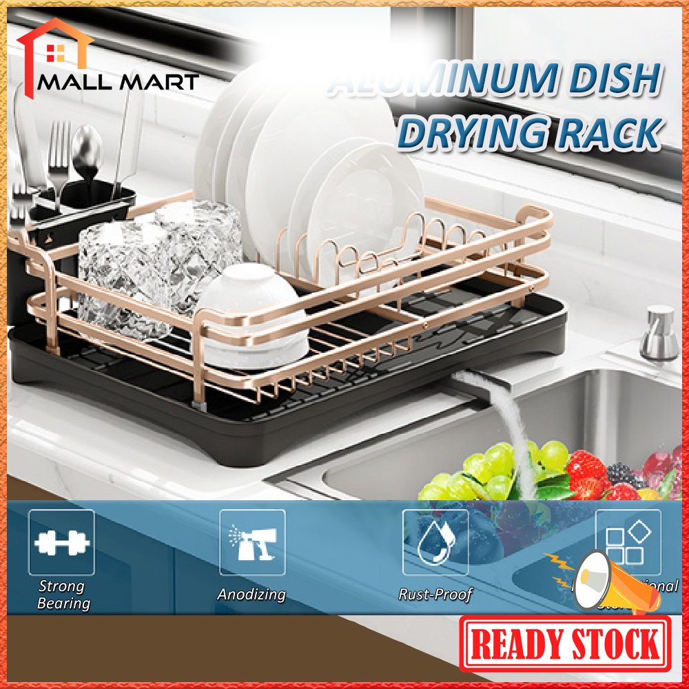 Mallmart KR069 Premium Stainless Aluminium Alloy Dish Rack Rose Gold