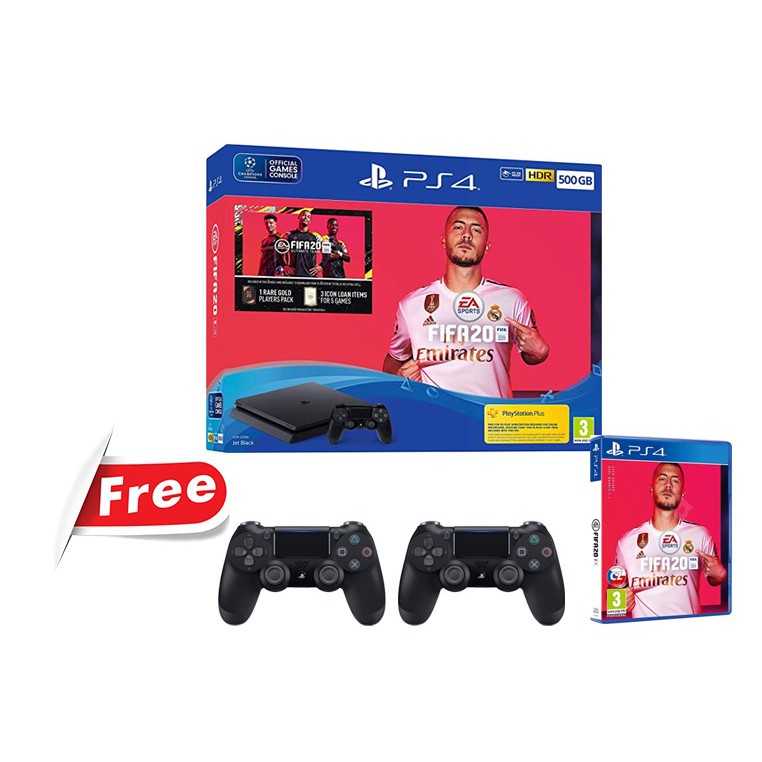 PS4 Slim 500GB Fifa 20 Bundle Include 2 Dualshock 4(2 Years + 3 Month ...