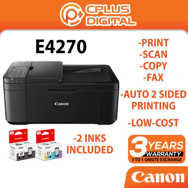 Canon PIXMA E4270 Inkjet Printer All In One Copy Fax Scanner Low Cost