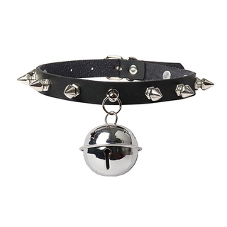 Woman Black Punk Choker Collar Necklace Pu Leather Goth Rivets