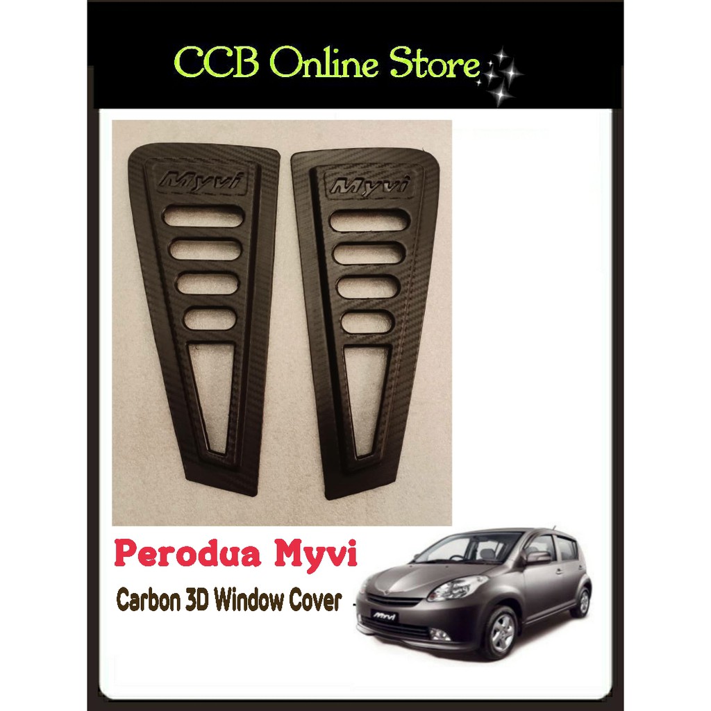 Perodua Myvi Old Carbon 3D Rear Triangle Window Cover -2pcs | Shopee ...