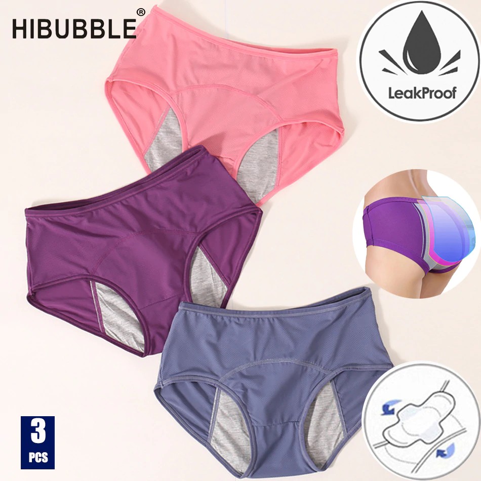 3pcs Menstrual Panties Physiological Pants Leak Proof Women