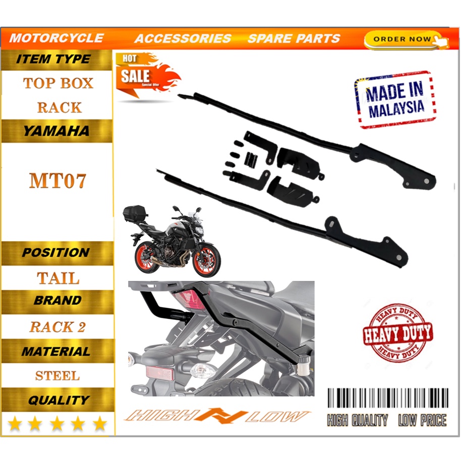 YAMAHA MT07 TOP BOX J RACK HEAVY DUTY MONORACK | Shopee Malaysia