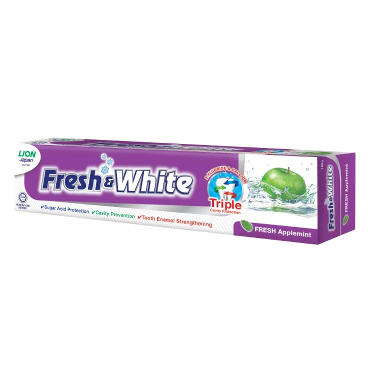 Fresh & White Extra Fresh Applemint Toothpaste 160g (G) | Shopee Malaysia