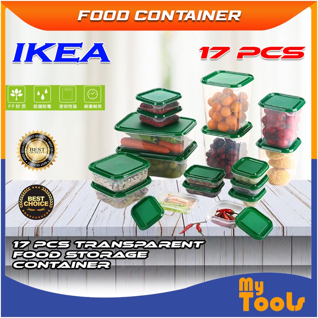 Mytools 17pcs ikea BPA Free Microwavesafe Multipurpose Food Container / Lunch Box, Tupperware
