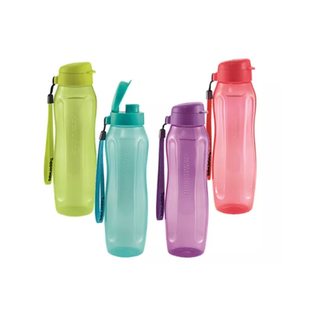 Tupperware New 1.0L Eco Bottle (2) with Flip Top Cap & Strap | Shopee ...