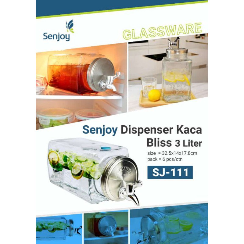 Senjoy 3 Liter Glass Dispenser | Shopee Malaysia