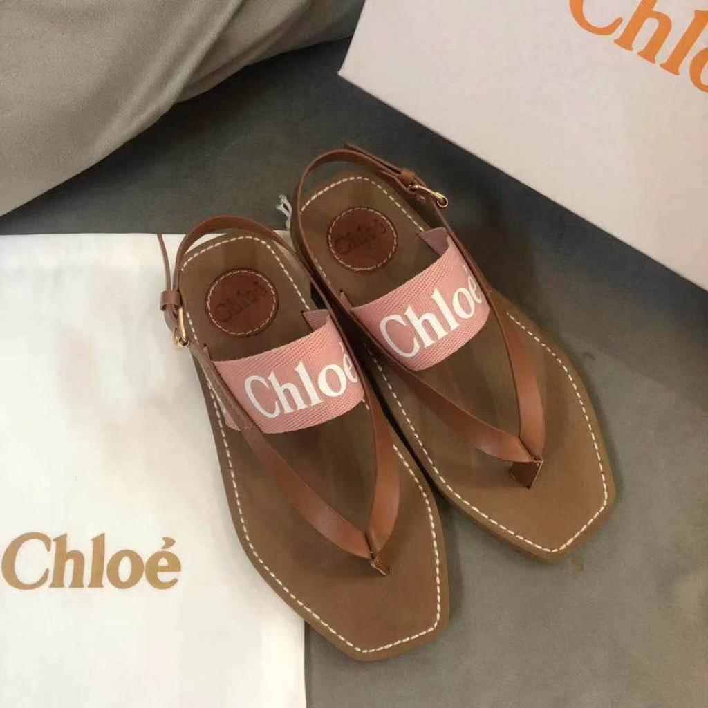 CHLOE Sandals of the Same Style 2021 New T shaped Flip Flops the Same Style of Summer Fashion Star Flat bottom Non slip Leather Slippers Shopee Malaysia