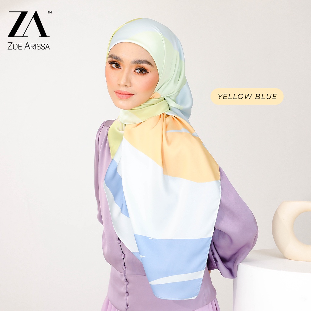 ZOE ARISSA TUDUNG BAWAL SATIN BIDANG 45 RAYA HAJI 2024 Printed Design ...