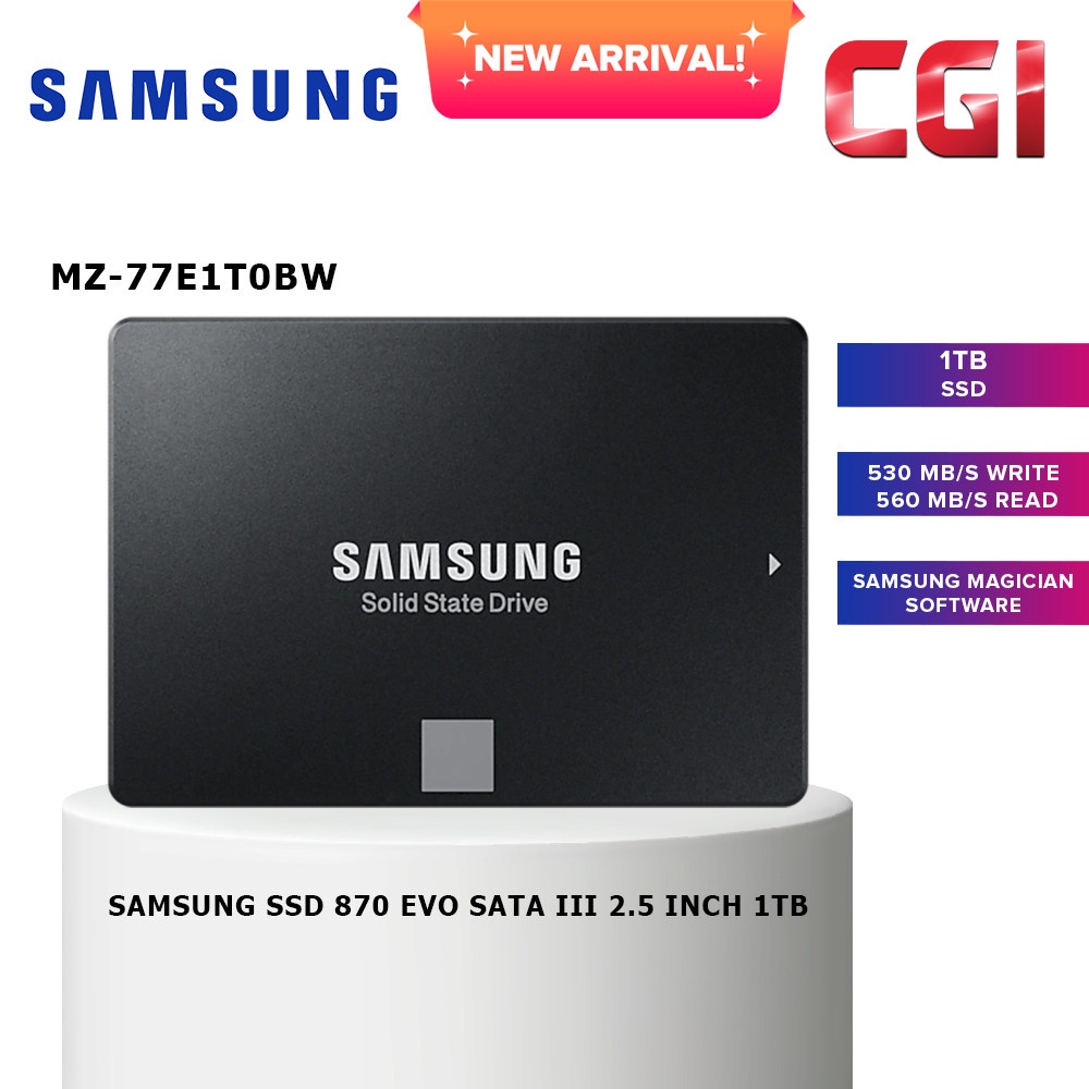 Samsung 870 Evo Sata III 2.5" 1TB SSD MZ77E1T0BW Shopee Malaysia