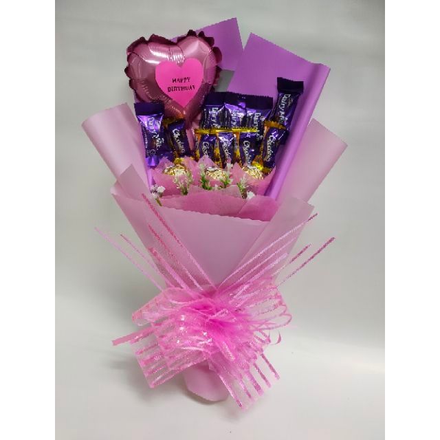 bouquet coklat, bouquet coklat cadbury almond , bouquet duit rm20