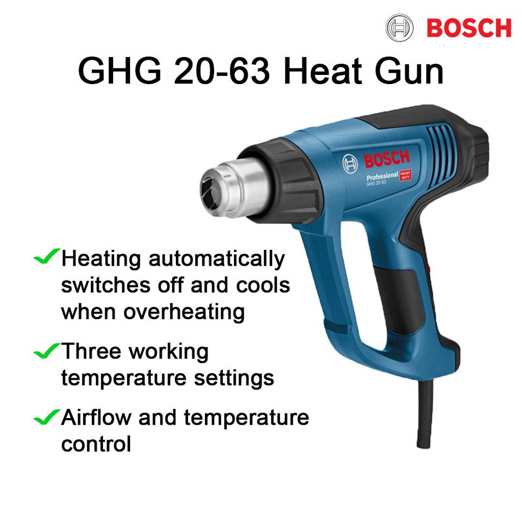 Bosch Heat Gun GHG 20-63, 2000watt, Digital Display with Temperature  Control